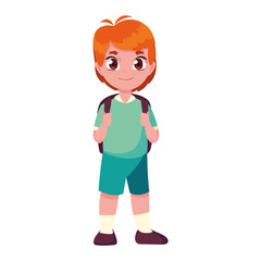 smiling school boy with backpack