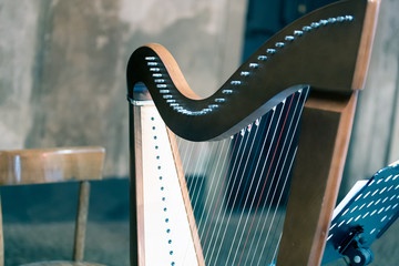 The harp, minimalist musical instruments, Musical Instrument Classical, Rope of harp