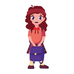 happy school girl with uniform