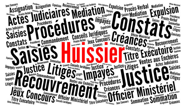 Huissier nuage de mots