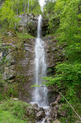 Waterfall in the deep forest on mountain.