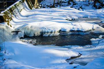 Winter view of Siuntio River, Sjundby manor area, Siuntio, Finland