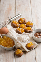 cocoa cookies with orange marmalade