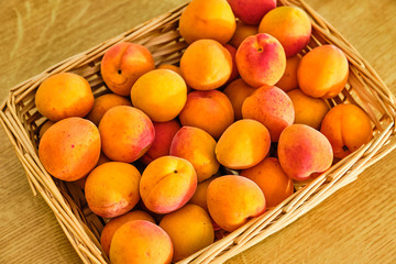 Apricots in basket