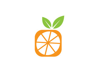 half square orange for logo design illustration on white background