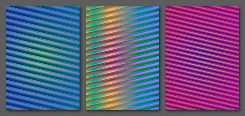 Set of A4 templates for cover, brochure, poster, flyers. Abstract lines colorful vector background.