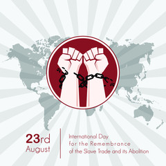 the chain vector design is broken and free for "International Day for the Remembrance of the Slave Trade and its Abolition"
