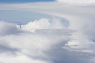 View of cloudscape during flying on plane