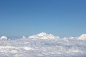 View of cloudscape during flying on plane