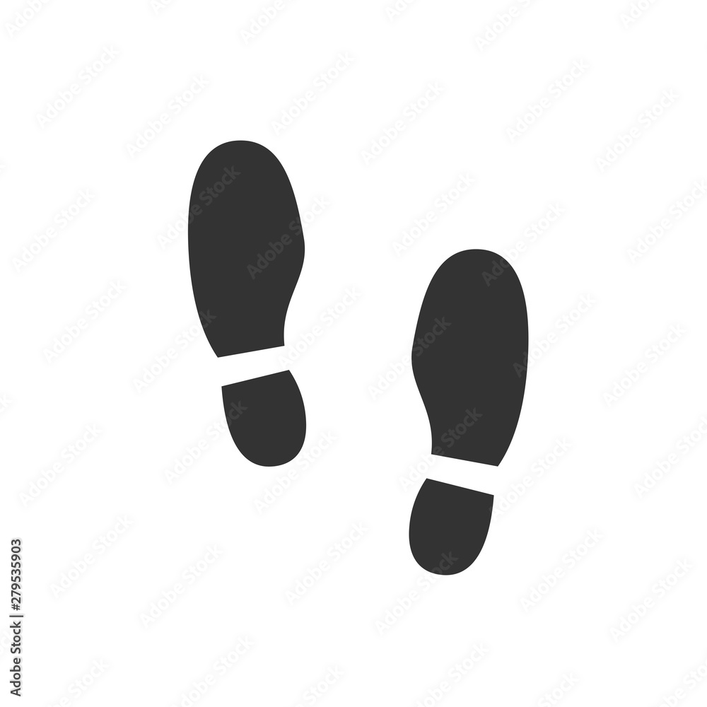Poster footsteps icon template color editable. shoes footsteps symbol vector sign isolated on white backgro