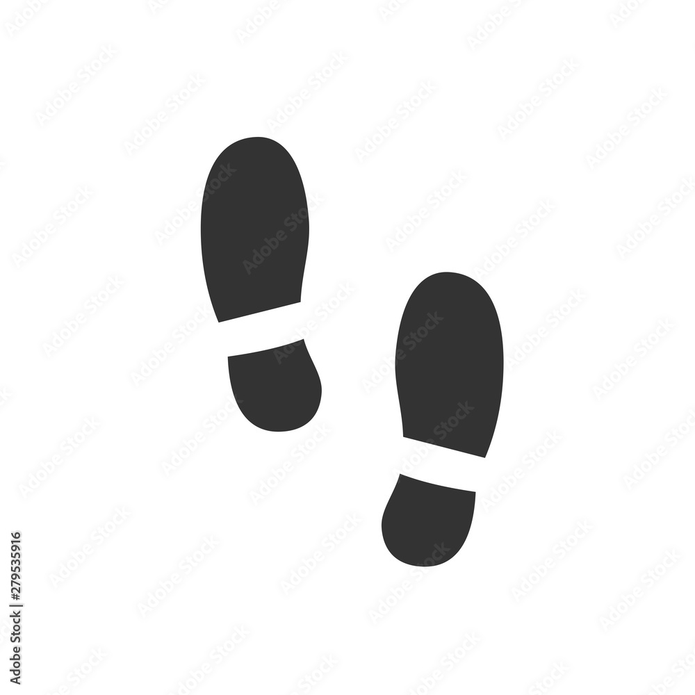 Poster footsteps icon template color editable. shoes footsteps symbol vector sign isolated on white backgro
