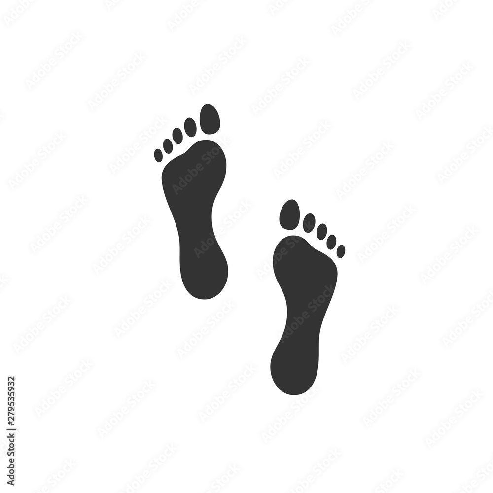 Poster footsteps icon template color editable. shoes footsteps symbol vector sign isolated on white backgro