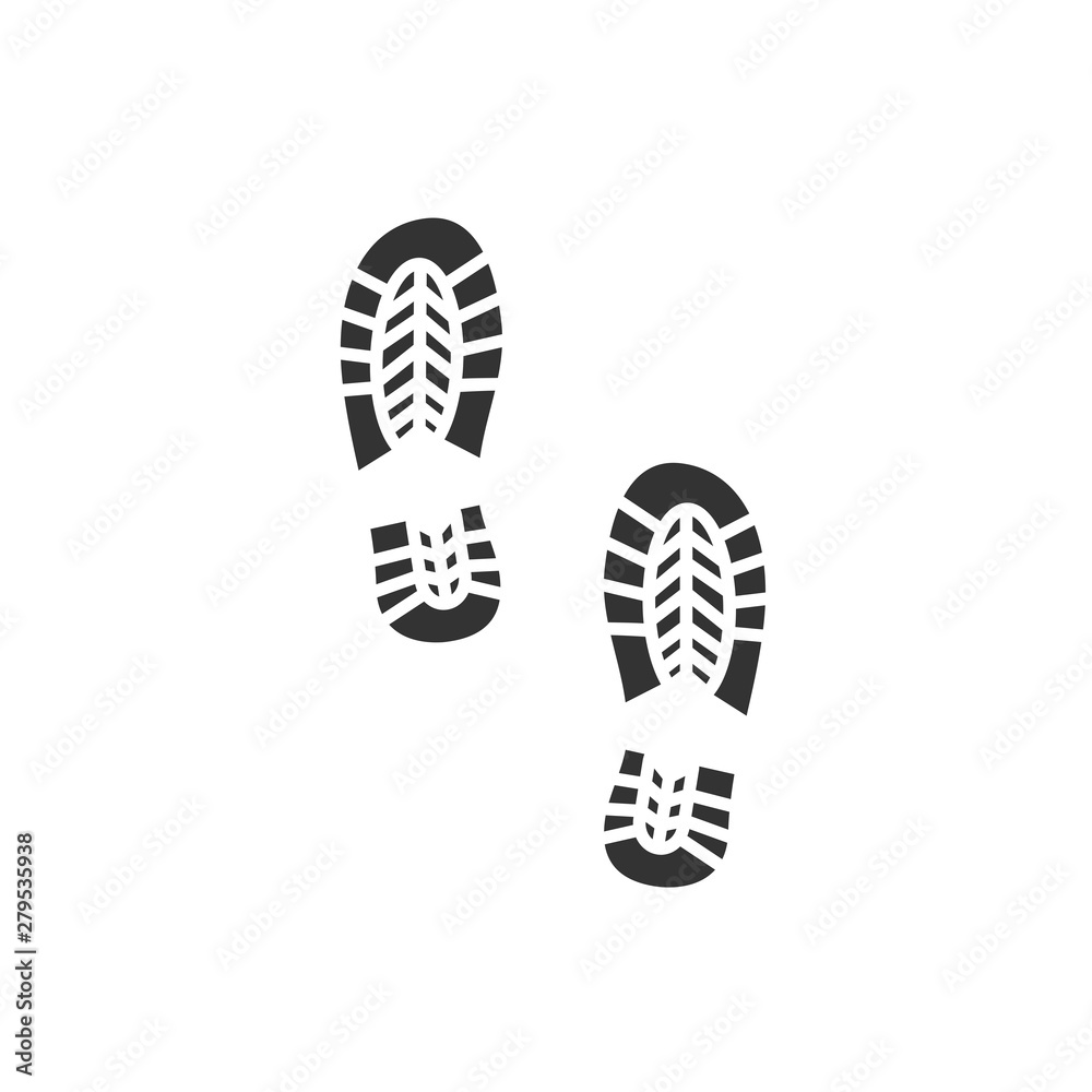 Poster footsteps icon template color editable. shoes footsteps symbol vector sign isolated on white backgro