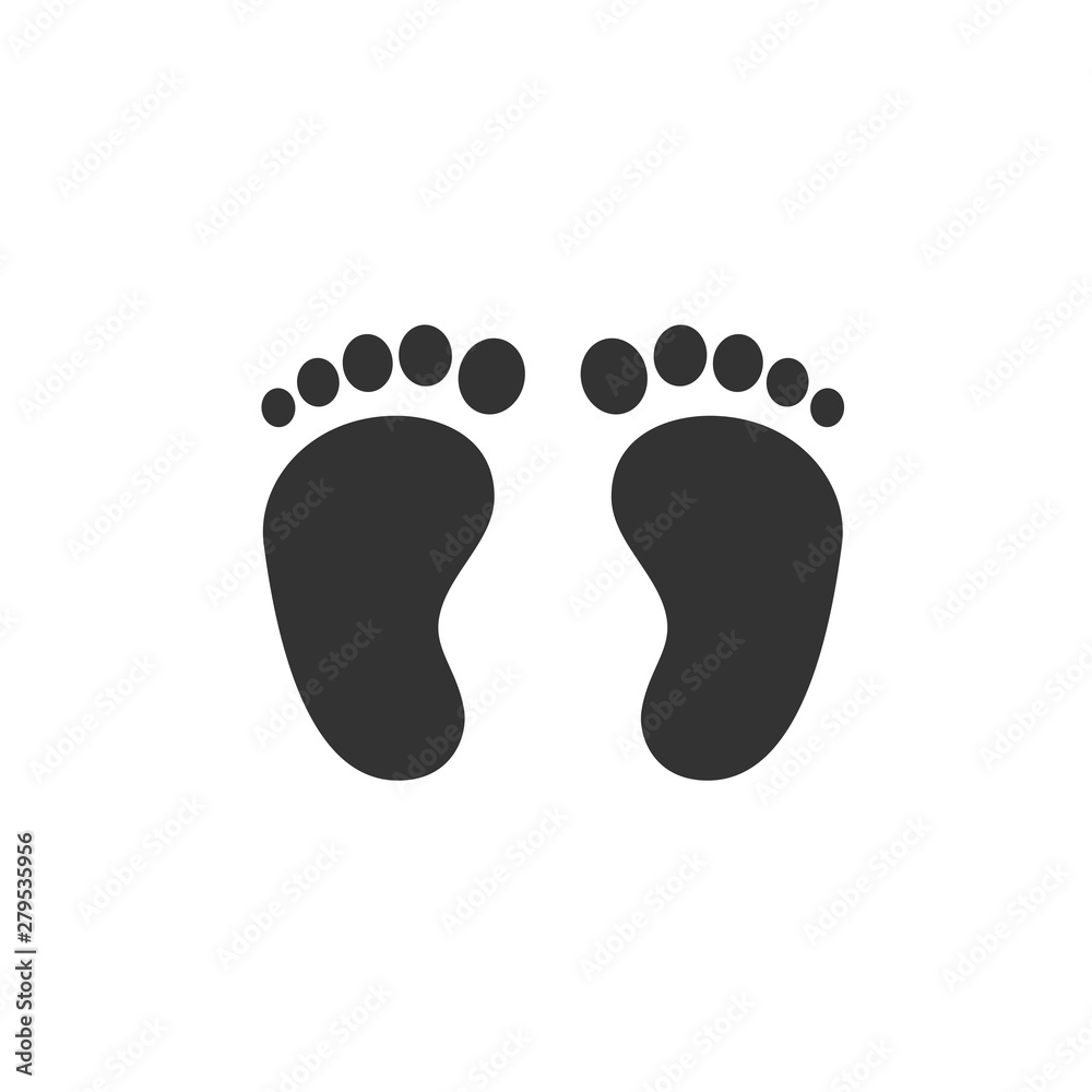 Poster footsteps icon template color editable. shoes footsteps symbol vector sign isolated on white backgro