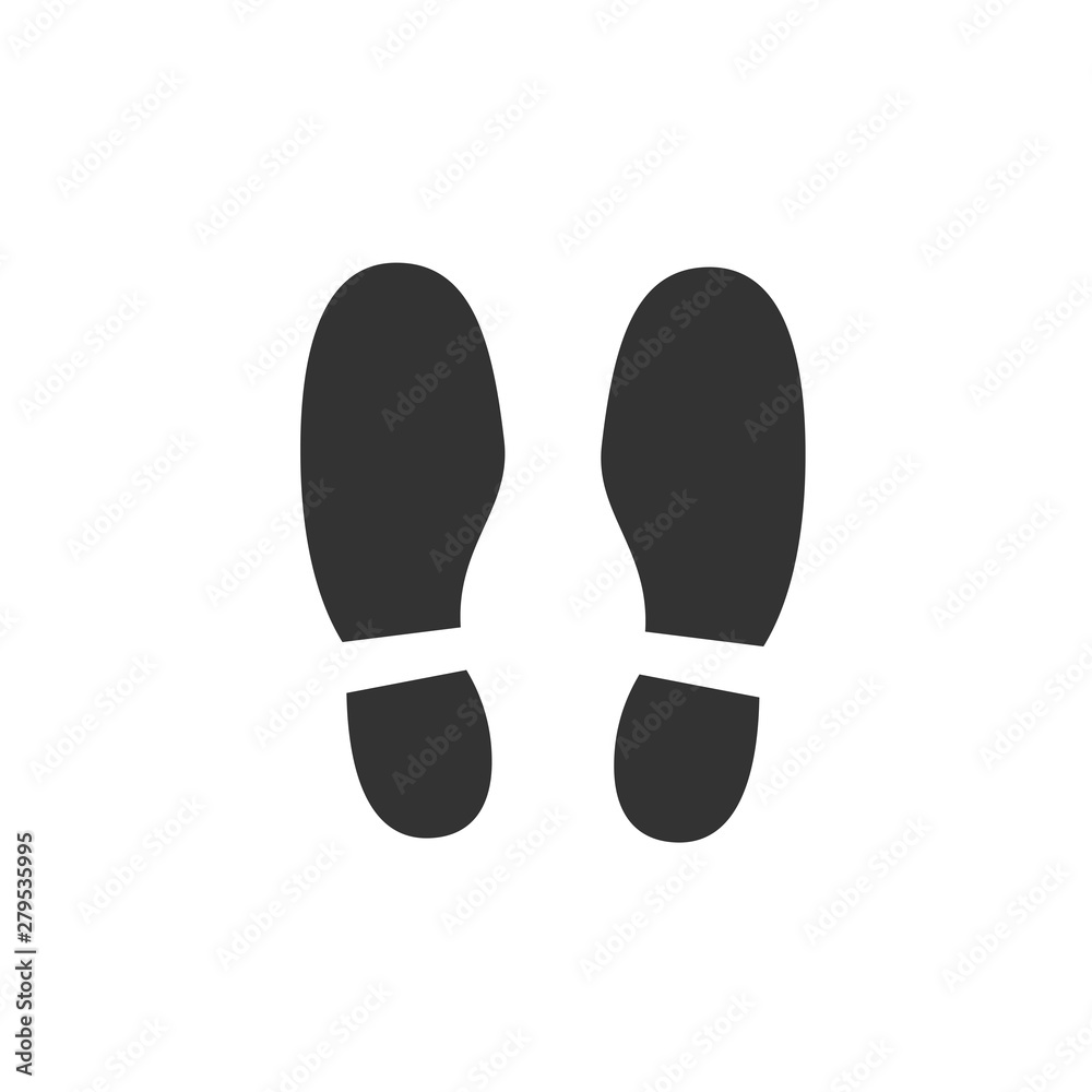 Poster footsteps icon template color editable. shoes footsteps symbol vector sign isolated on white backgro