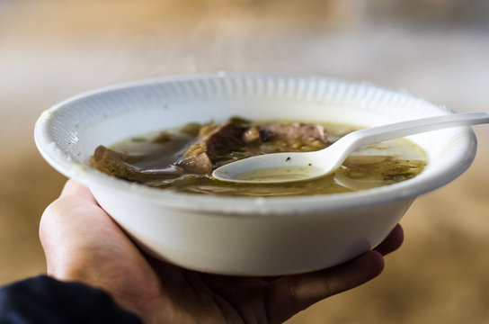 The soup of mote or patasca is a delicious and very popular soup in the zone of the Andes, also in Peru