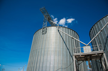 Steel grain silos used to store grain
