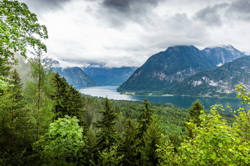 Fototapeta na wymiar Alpine mountain after rain in Austria, Europe.