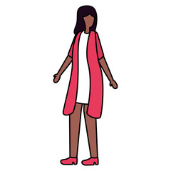 beautiful young afro woman avatar character