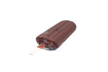Ice cream isolated on white background. Ice cream on the stick.Copy space