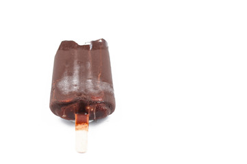 Ice cream isolated on white background. Ice cream on the stick.Copy space