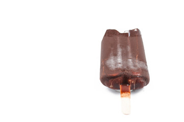Ice cream isolated on white background. Ice cream on the stick.Copy space