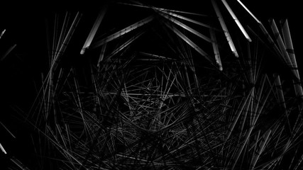 Sinister Dark VJ Loop Of Metallic Like Spikes Moving Endlessly