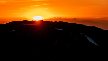 Beautiful sunrise at the famous Grossglockner High Alpine Road, Salzburg, Austria