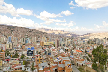 Fototapeta na wymiar La Paz panoramic view, Bolivia. La Paz is the worlds highest capital.