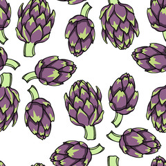 Hand drawn artichoke pattern
