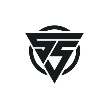 S5 5S Triangle Logo Circle Monogram Design Vector Super Hero Concept
