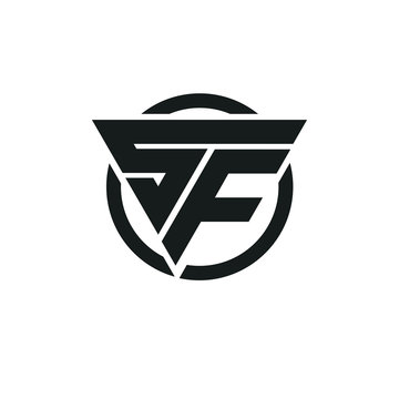 SF FS Triangle Logo Circle Monogram Design Vector Super Hero Concept