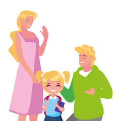 parents with school girl student