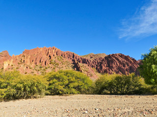 Rock formations in the Canon Del Inca, Tupiza Chichas Range, Andes, Southwestern Bolivia, South America