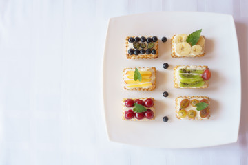 fruit and berry sandwiches and mascarpone cheese