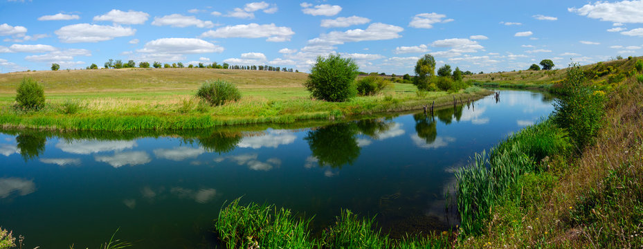 Summer landscape with river © valeriy boyarskiy