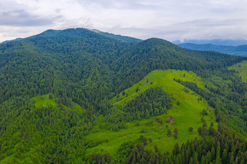 Fototapeta premium Mountain summer scene, aerial view