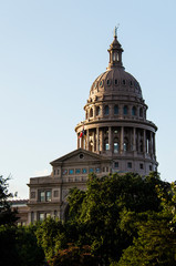 Capitol of Texas in Austin during sunset.