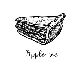 Obraz premium Ink sketch of apple pie