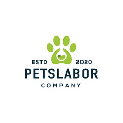 Pets lab logo and icon design vector. Pets shop logo. Pets care logo.