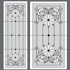 drawing of a pattern in the form of stained glass