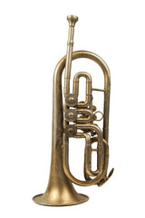 Fototapeta na wymiar Old golden trumpet