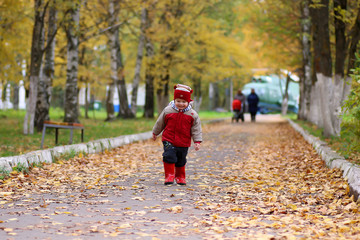 Fototapeta premium children having fun on a walk in the park