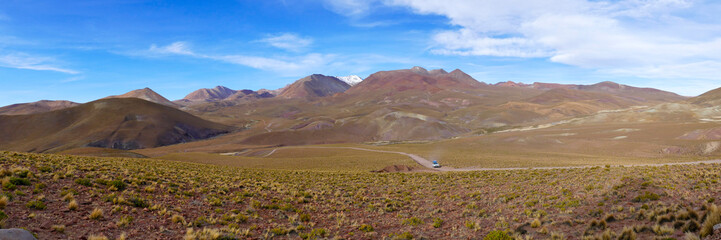 Beautiful Mountains Landscape with sky and clouds in Bolivia