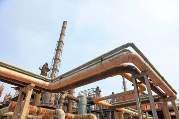 Fototapeta premium pipeline and chimney in the factory