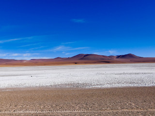 Beautiful Mountains Landscape with sky and clouds in Bolivia
