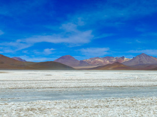 Beautiful Mountains Landscape with sky and clouds in Bolivia