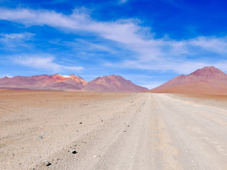 Fototapeta na wymiar Beautiful Mountains Landscape with sky and clouds in Bolivia
