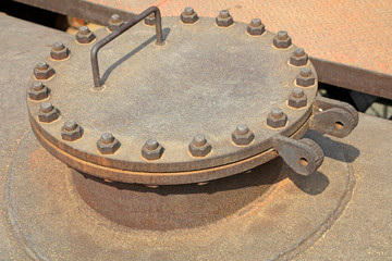 metal sealing cover in the abandoned factories