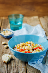 Cabbage cashew Bell pepper corn fried rice